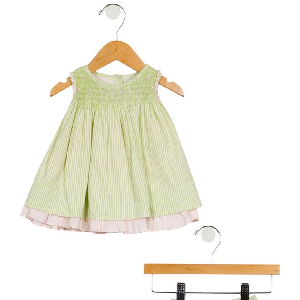 Ralph Lauren Seersucker Smocked Dress Set